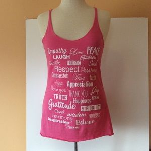 Love lingo Positive Vibe Pink Small Yoga/Tank Top
